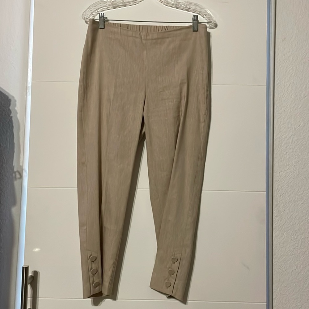 J. Jill Linen Stretch Crops - Small Petite TAN